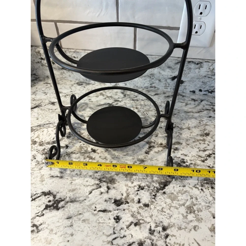 Vintage Longaberger Wrought iron 2-Tier Mini Pie stand Holiday Serving Stand